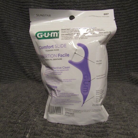 GUM Comfort Slide Floss Picks - Perfect for Tight Teeth - 3 PACK! - Picture 2 of 3